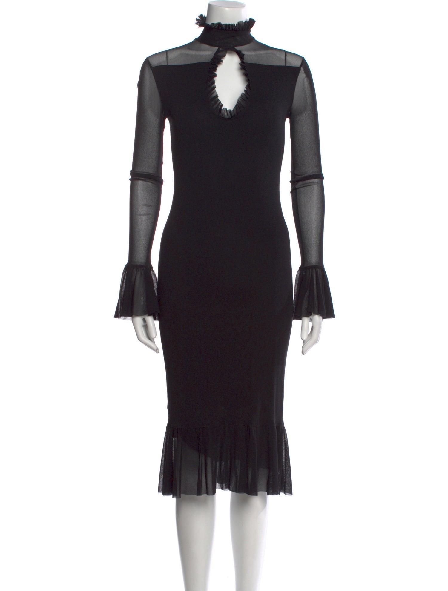 Fuzzi Mock Neck Midi Length Dress