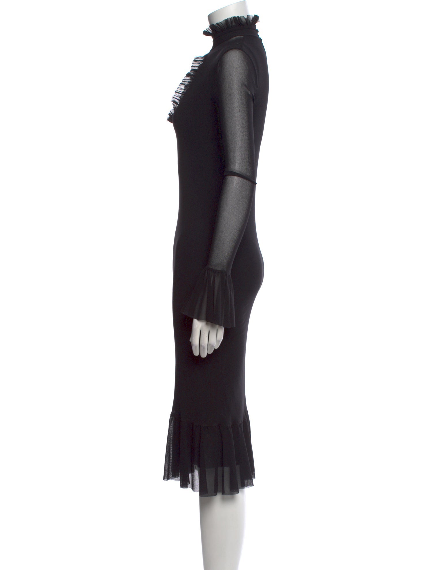 Fuzzi Mock Neck Midi Length Dress