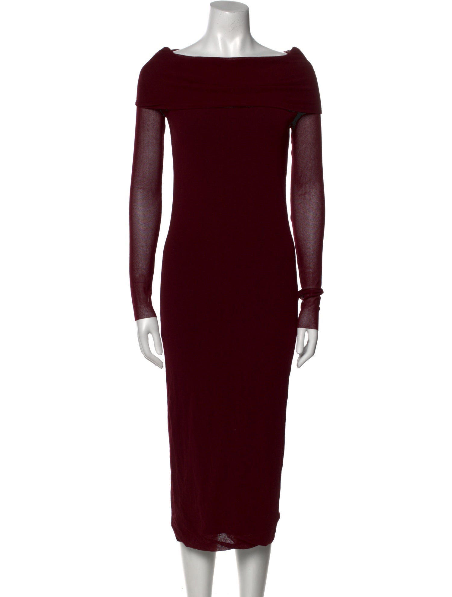 Fuzzi Bateau Neckline Midi Length Dress