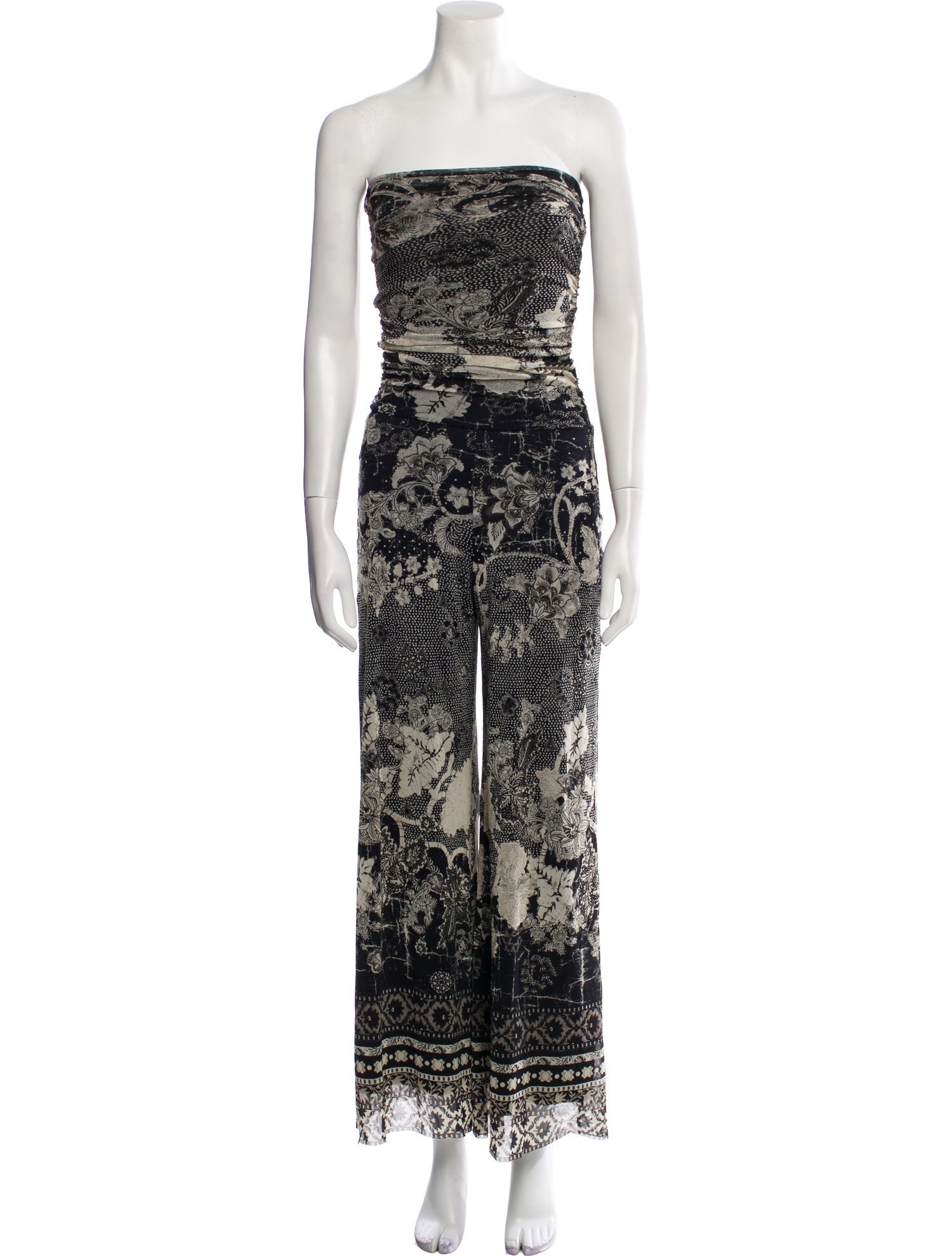 Fuzzi Printed Strapless Jumpsuit