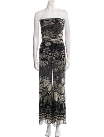 Fuzzi Printed Strapless Jumpsuit