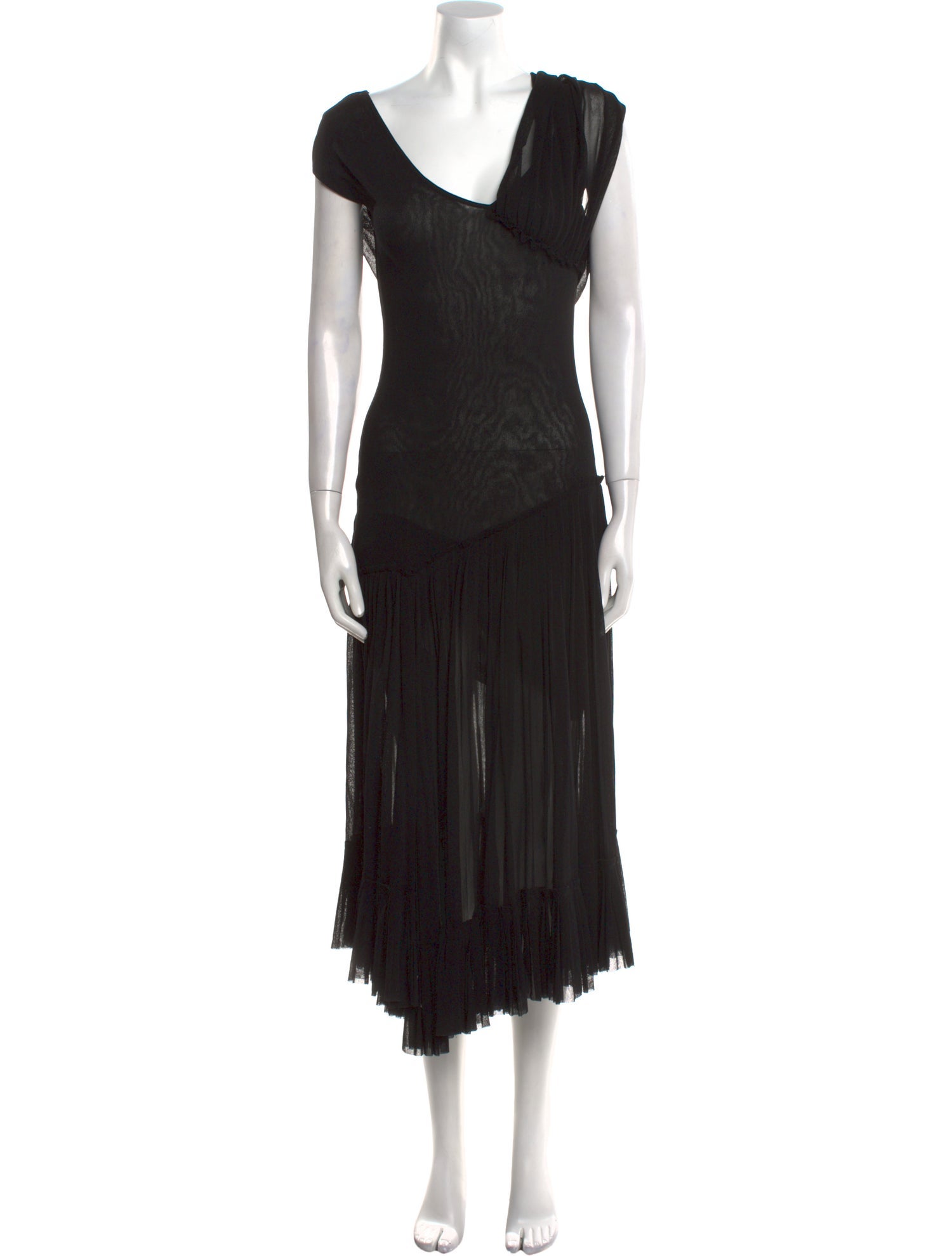 Fuzzi V-Neck Midi Length Dress