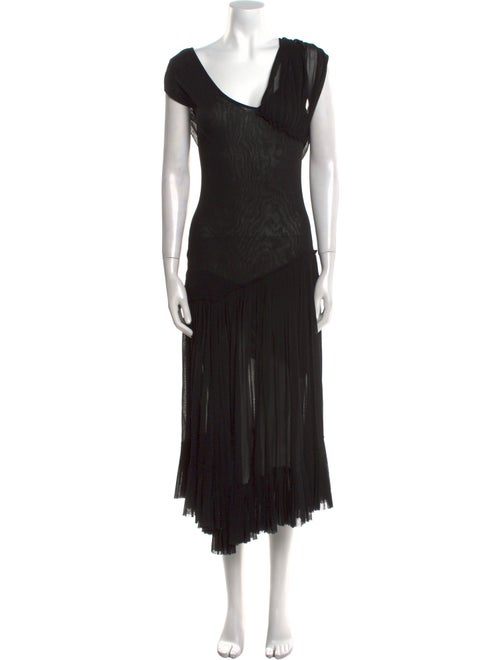 Fuzzi V-Neck Midi Length Dress