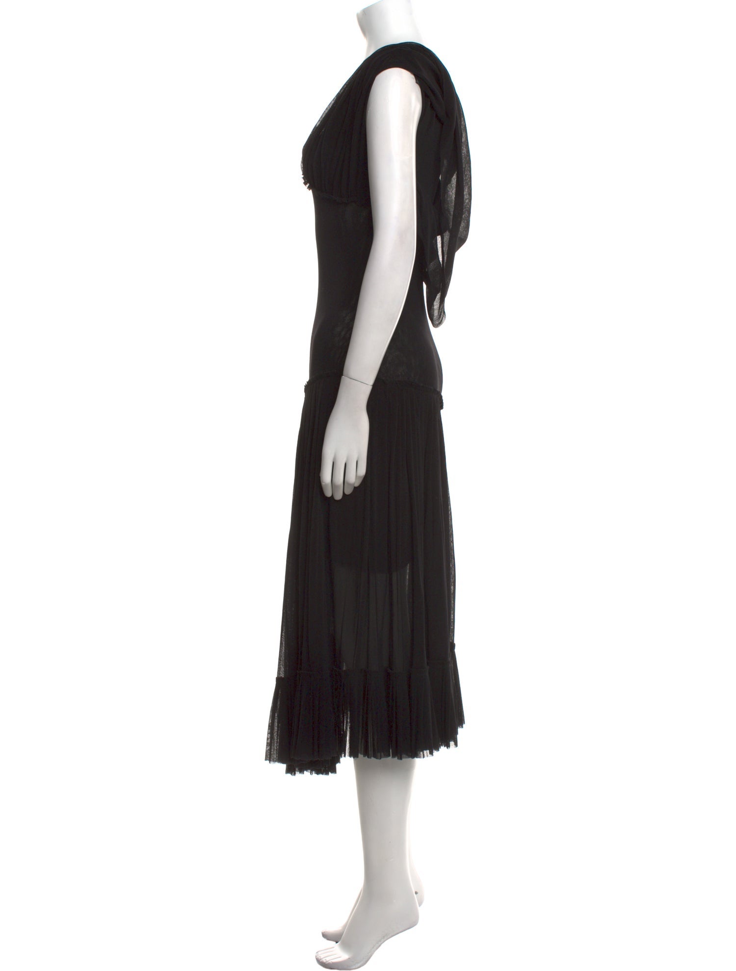 Fuzzi V-Neck Midi Length Dress