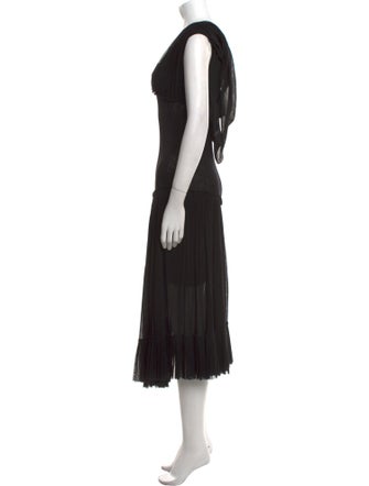 Fuzzi V-Neck Midi Length Dress