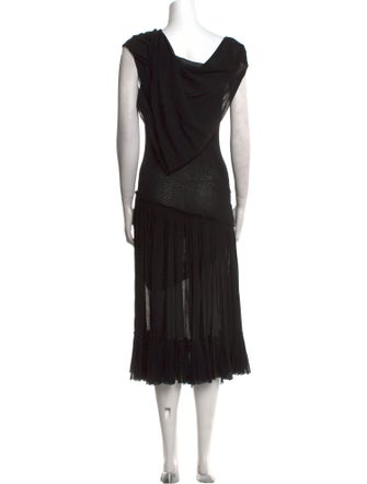 Fuzzi V-Neck Midi Length Dress