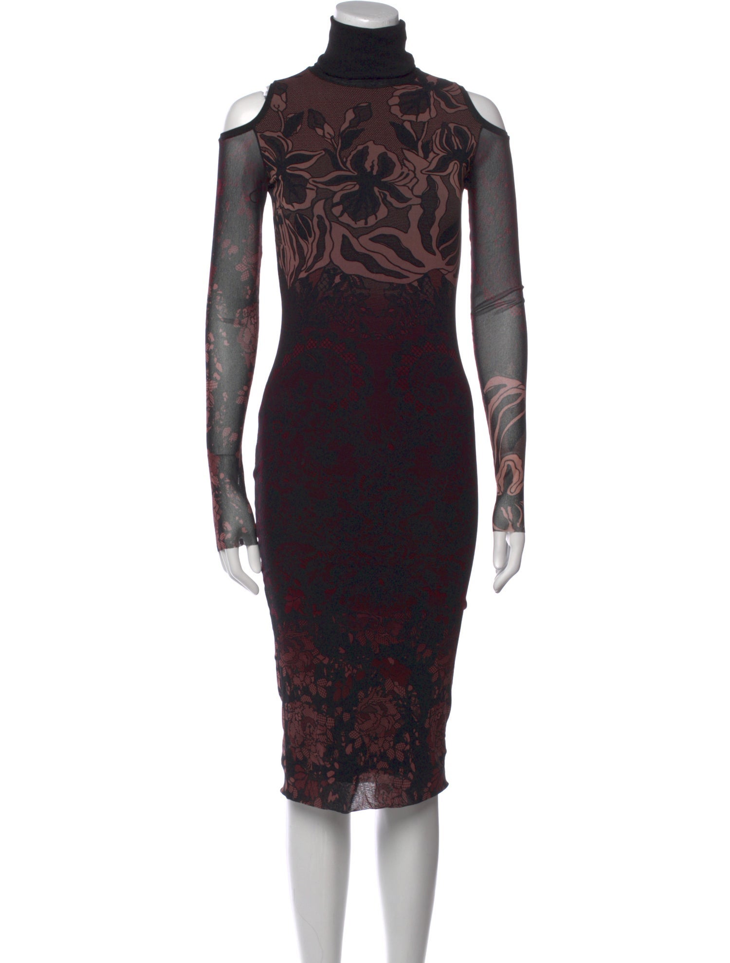Fuzzi Lace Pattern Midi Length Dress