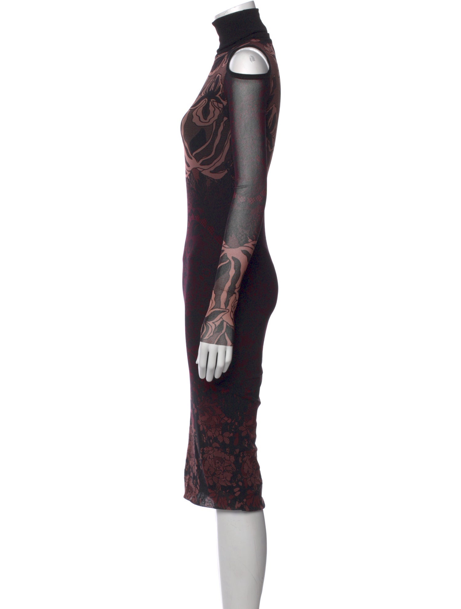 Fuzzi Lace Pattern Midi Length Dress