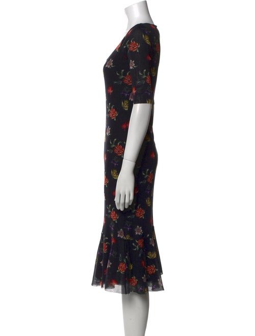 Fuzzi Floral Print Midi Length Dress