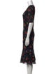 Fuzzi Floral Print Midi Length Dress