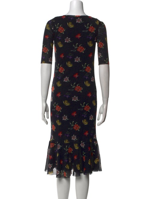 Fuzzi Floral Print Midi Length Dress