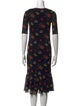 Fuzzi Floral Print Midi Length Dress