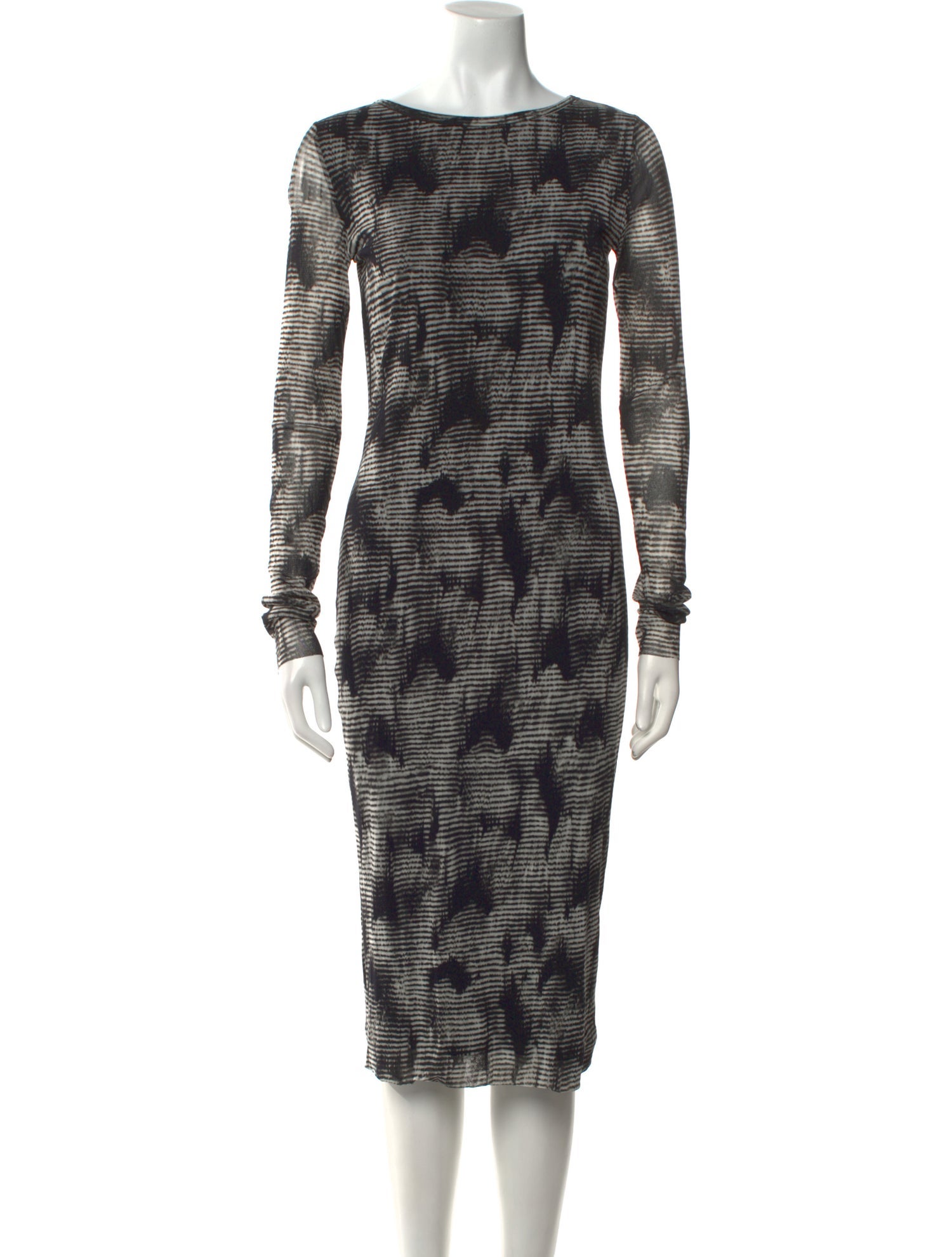 Fuzzi Bateau Neckline Midi Length Dress