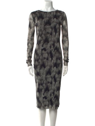 Fuzzi Bateau Neckline Midi Length Dress