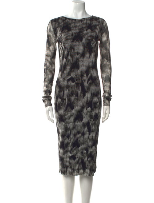 Fuzzi Bateau Neckline Midi Length Dress