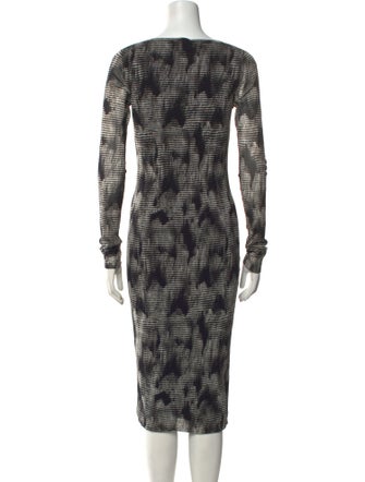 Fuzzi Bateau Neckline Midi Length Dress