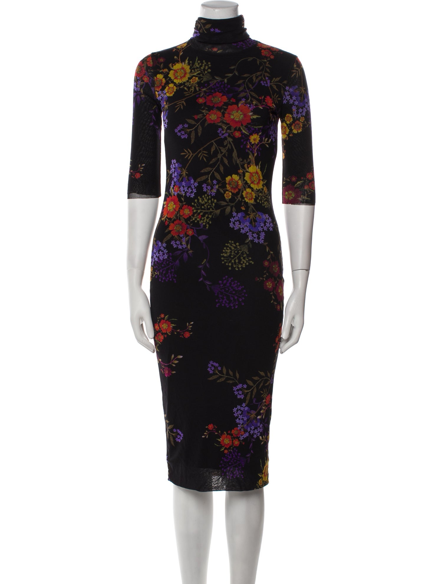 Fuzzi Floral Print Midi Length Dress w/ Tags