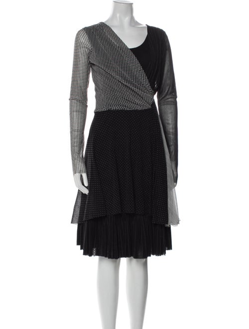 Fuzzi Houndstooth Print Knee-Length Dress