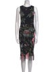 Fuzzi Floral Print Midi Length Dress