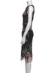 Fuzzi Floral Print Midi Length Dress