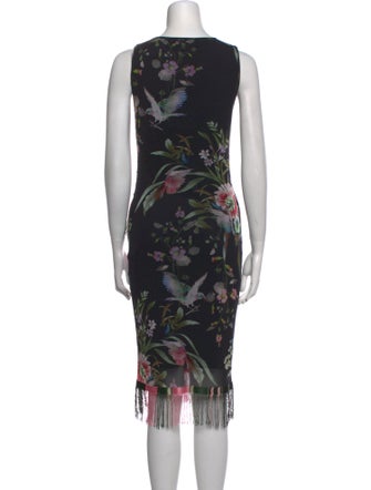 Fuzzi Floral Print Midi Length Dress