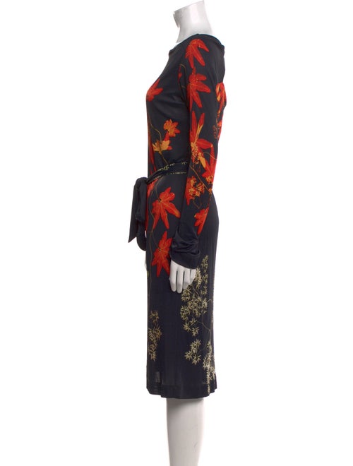 Fuzzi Floral Print Midi Length Dress