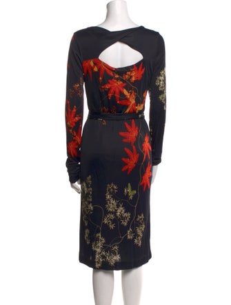 Fuzzi Floral Print Midi Length Dress