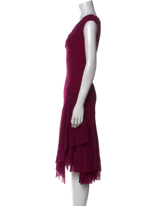 Fuzzi V-Neck Midi Length Dress