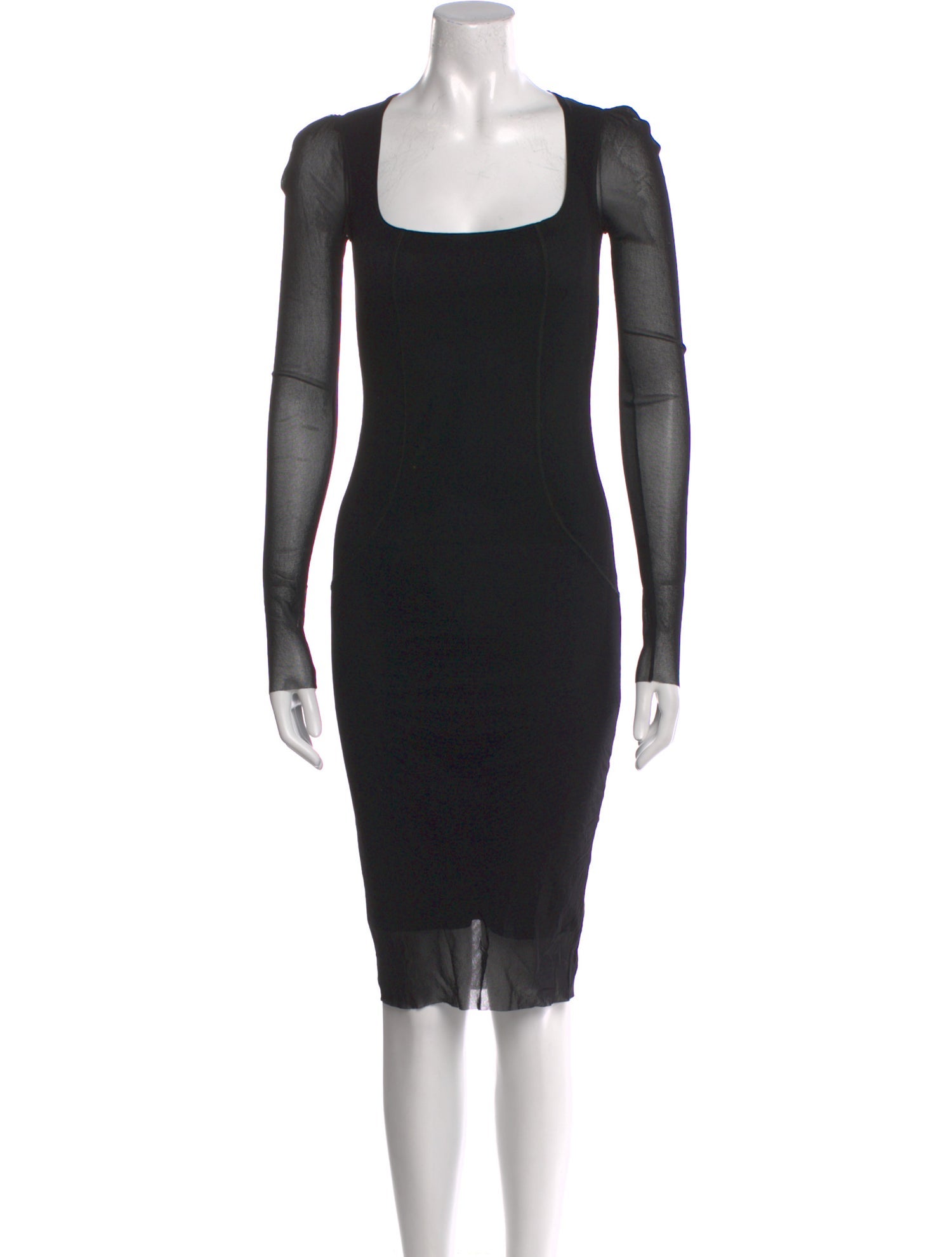 Fuzzi Square Neckline Knee-Length Dress