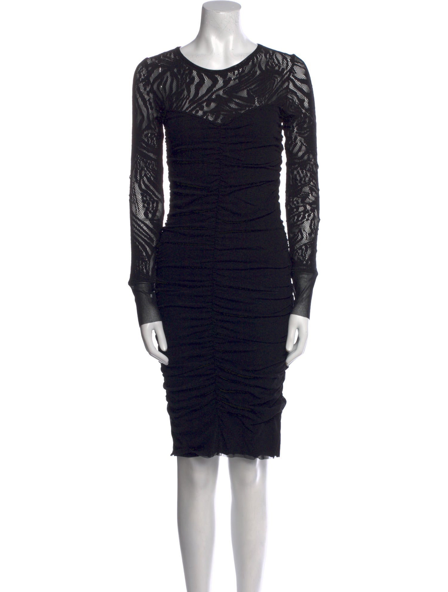 Fuzzi Crew Neck Knee-Length Dress