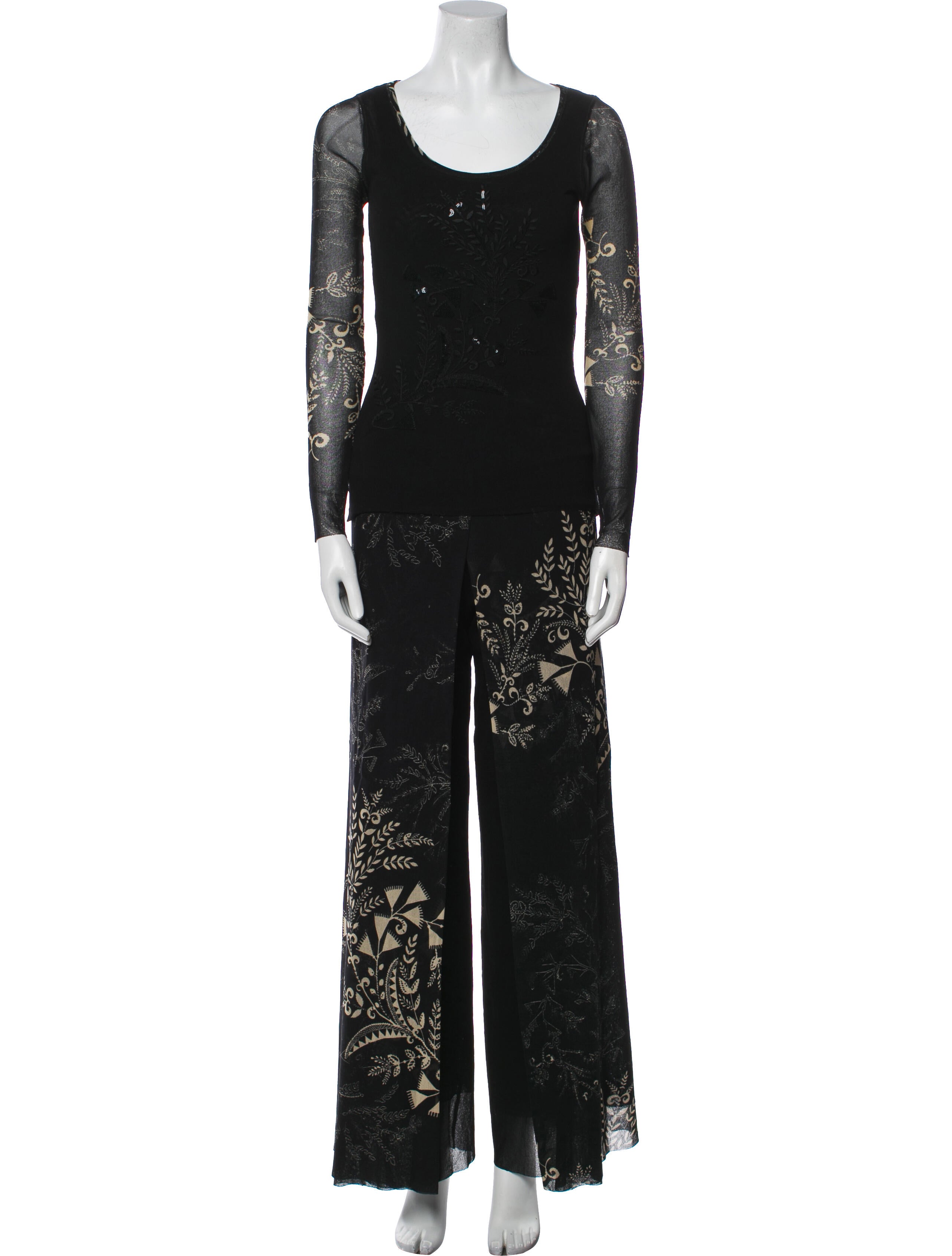 Fuzzi Printed Sequin Embellishments Pant Set