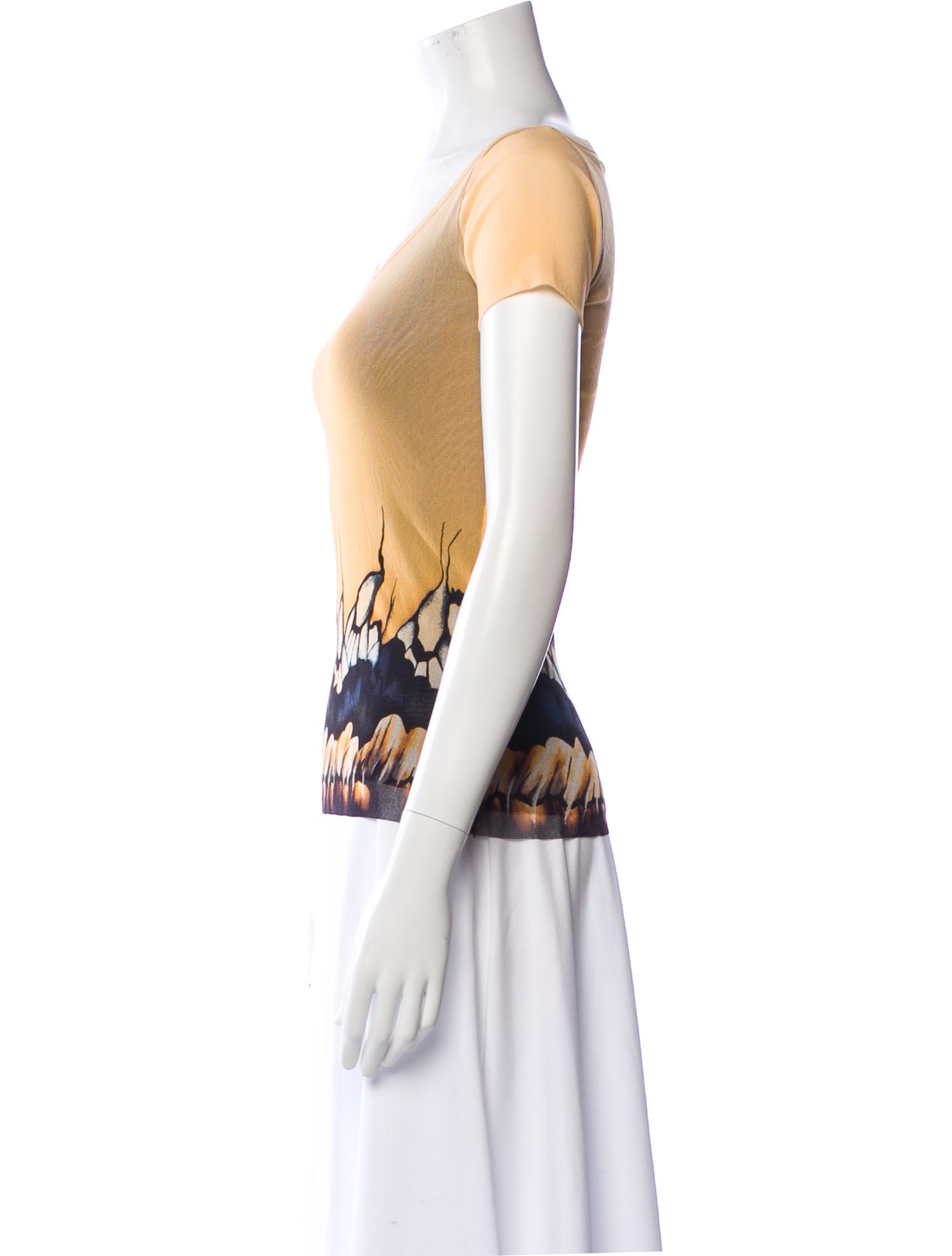 Fuzzi Printed Scoop Neck T-Shirt