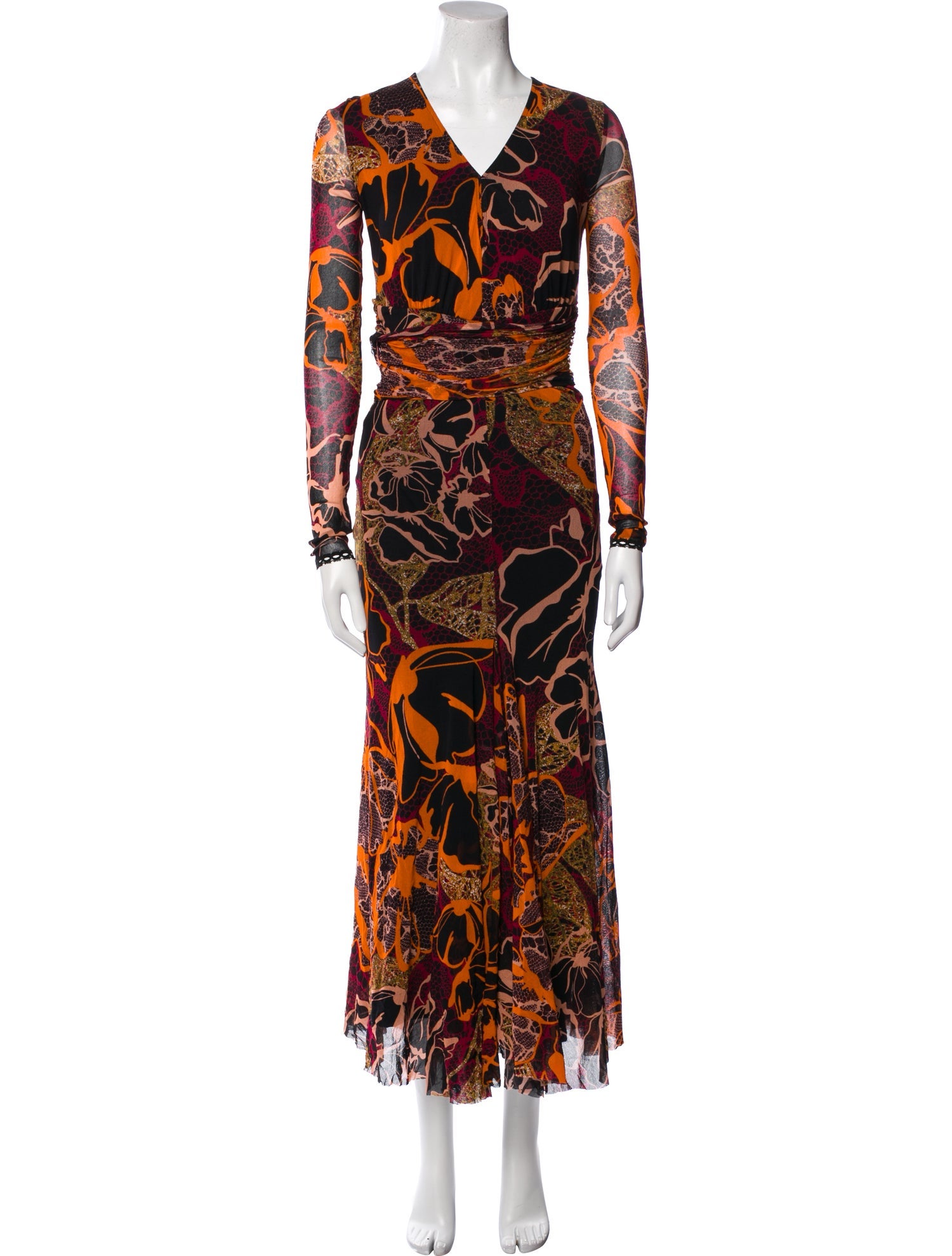 Fuzzi Floral Print Long Dress