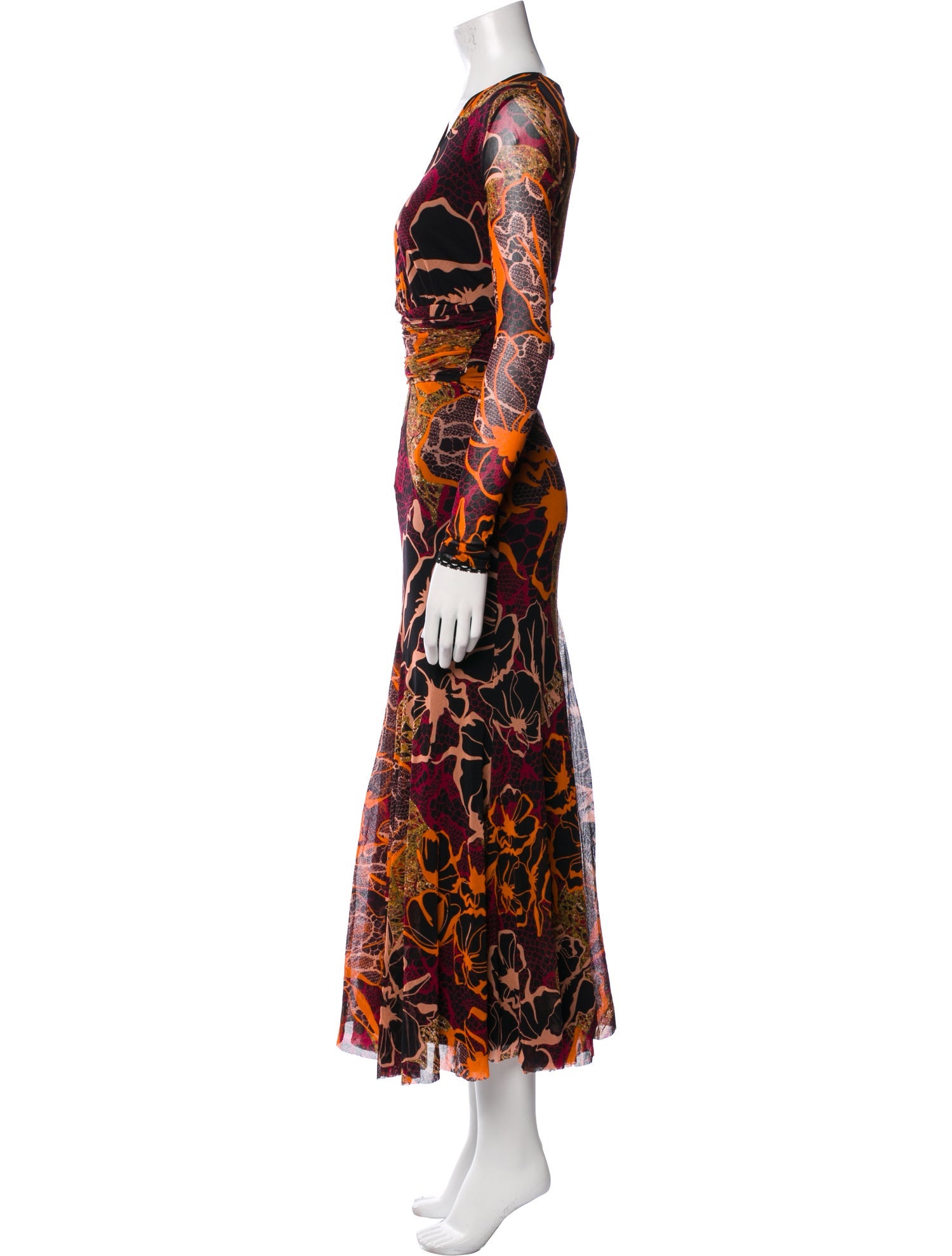 Fuzzi Floral Print Long Dress