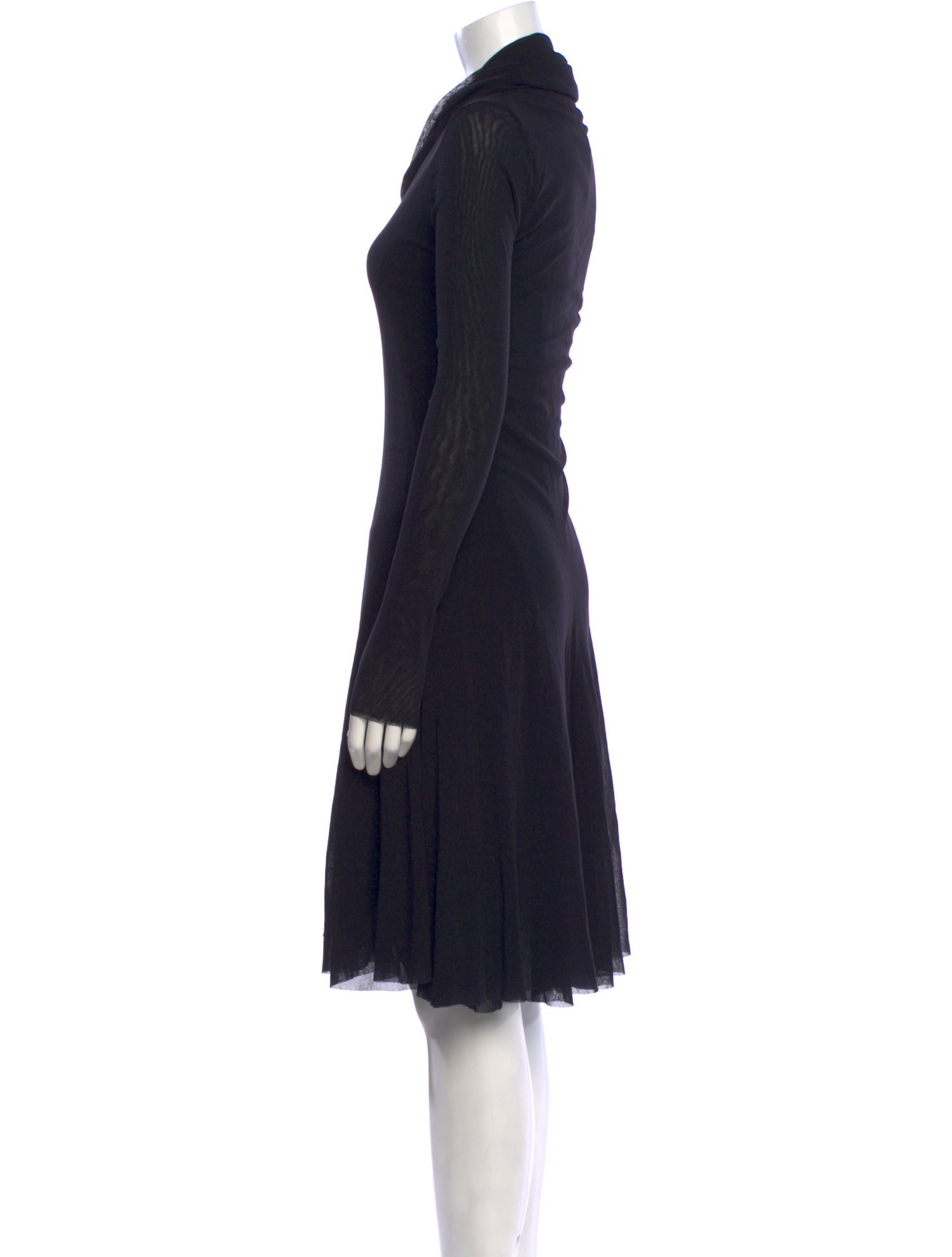 Fuzzi Cowl Neck Knee-Length Dress