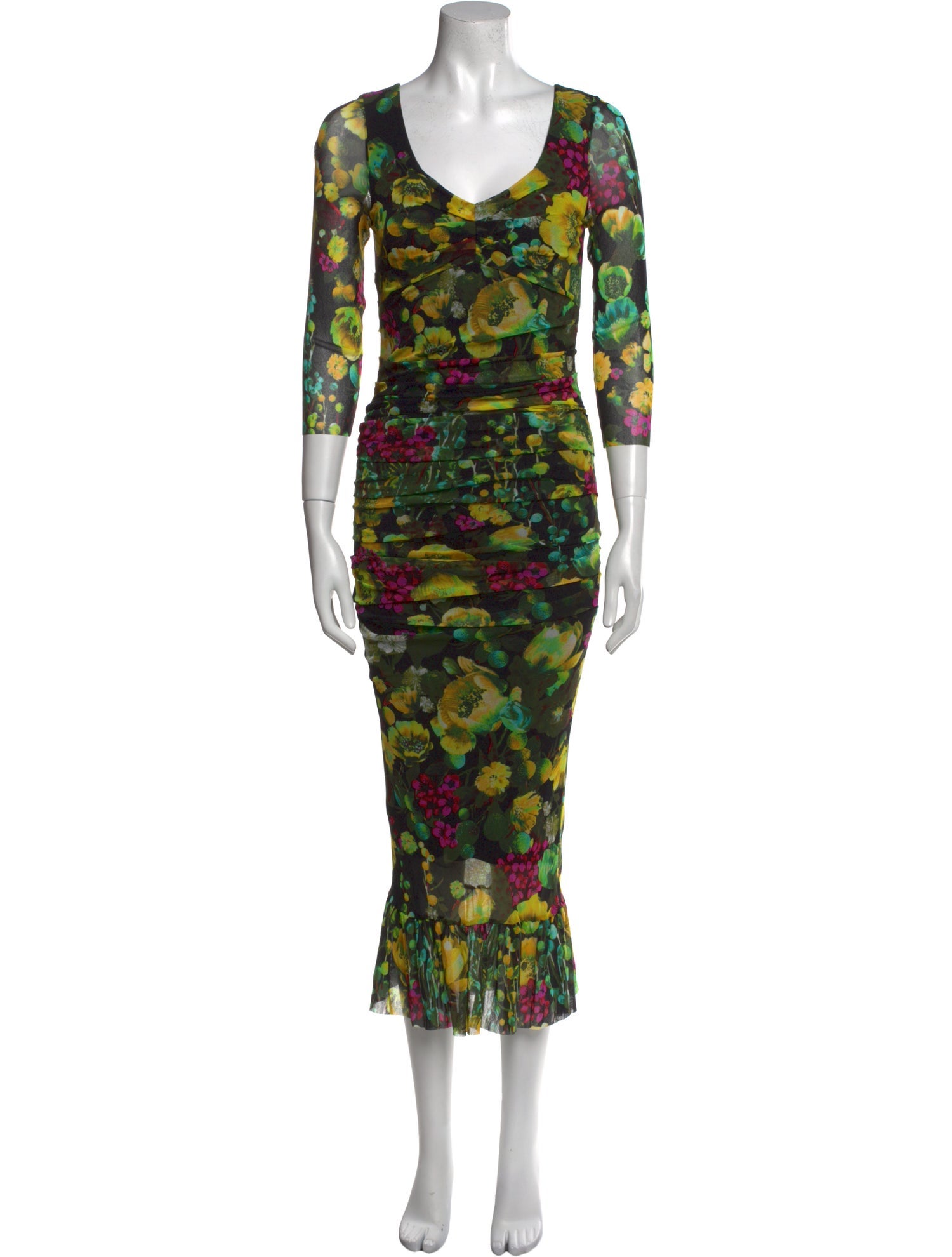 Fuzzi Floral Print Long Dress w/ Tags