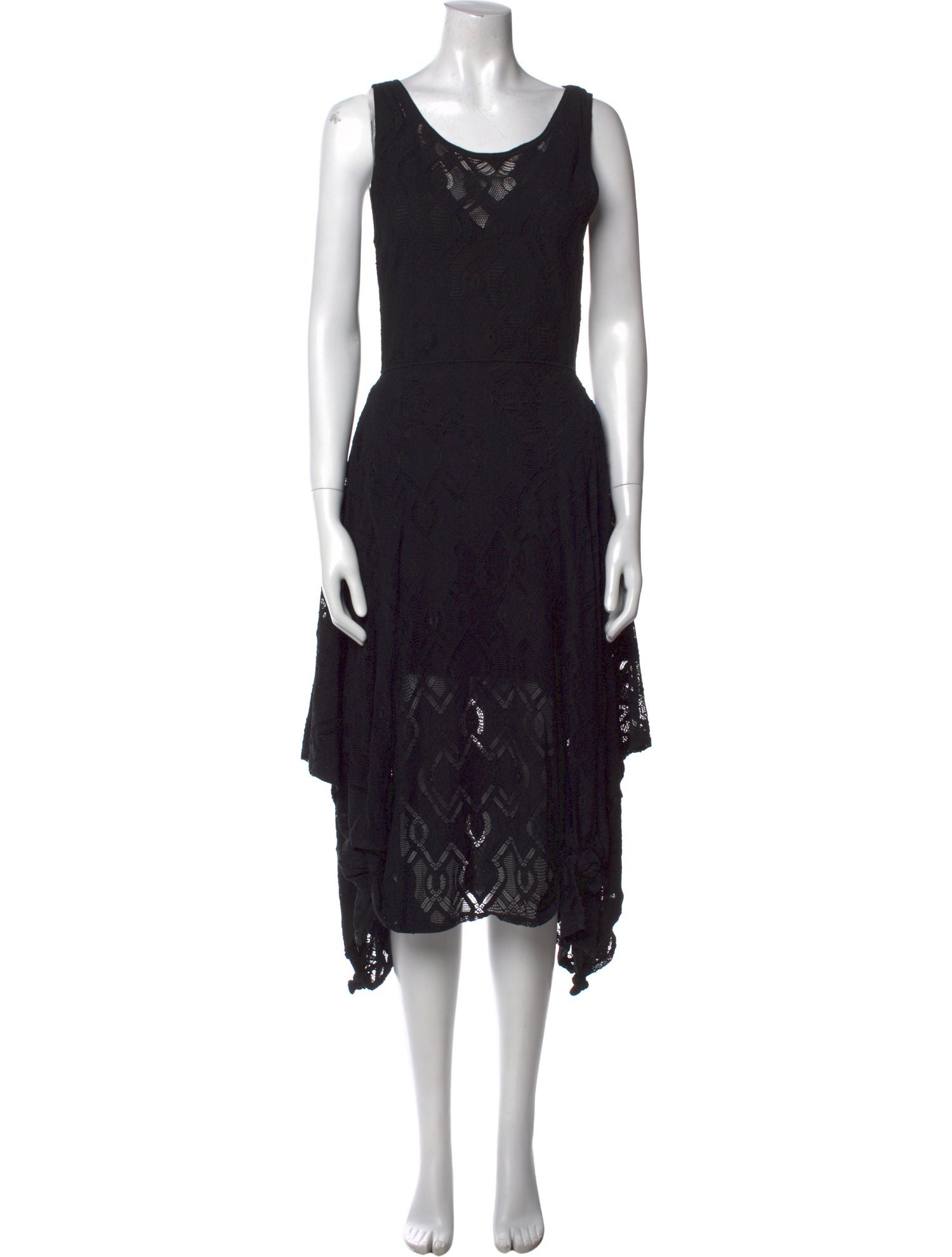 Fuzzi Lace Pattern Midi Length Dress