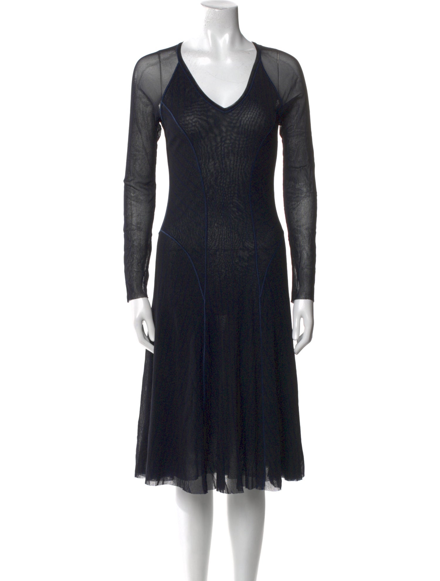 Fuzzi V-Neck Midi Length Dress