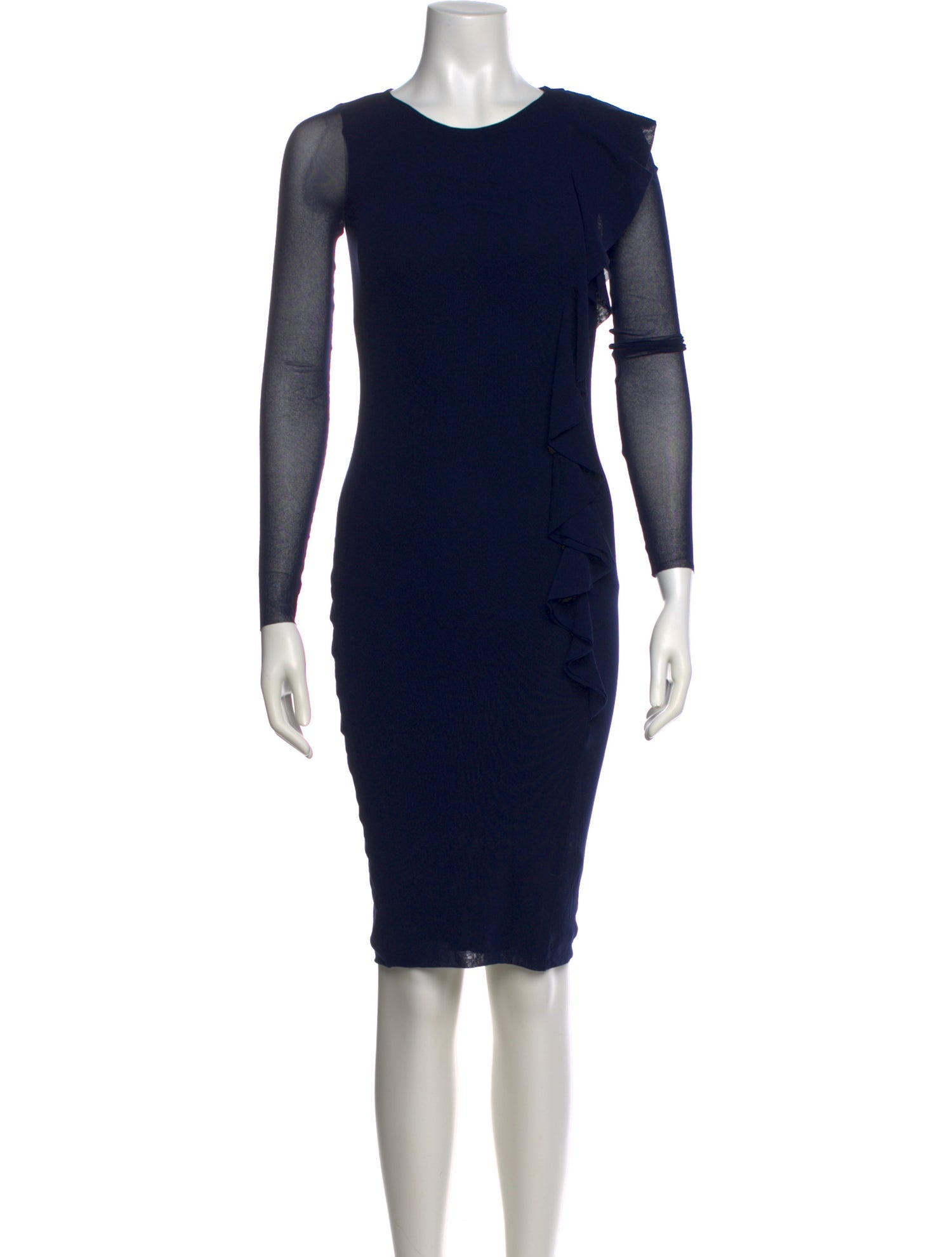 Fuzzi Crew Neck Knee-Length Dress