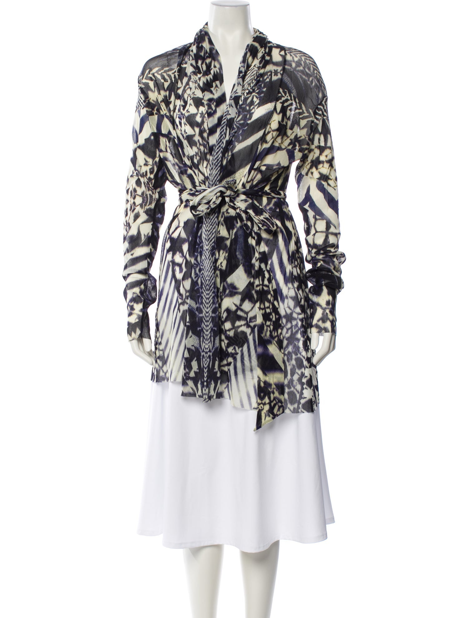 Fuzzi Printed V-Neck Sweater