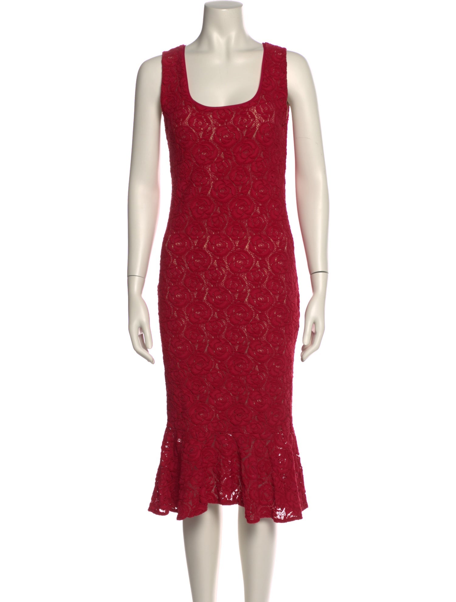 Fuzzi Lace Pattern Midi Length Dress