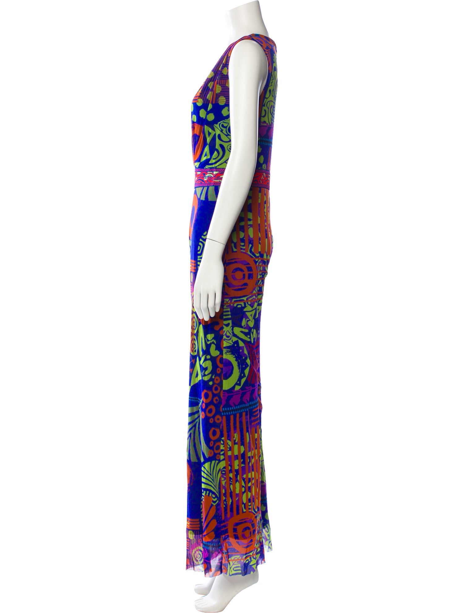 Fuzzi Printed V-Neck Jumpsuit