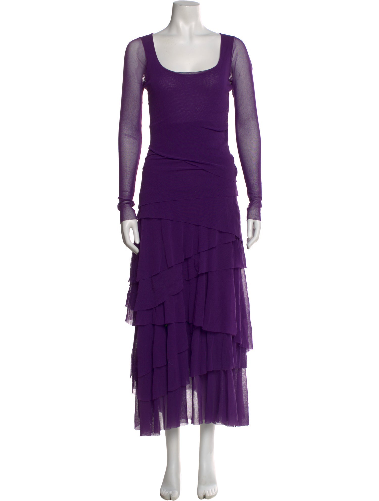 Fuzzi Scoop Neck Long Dress