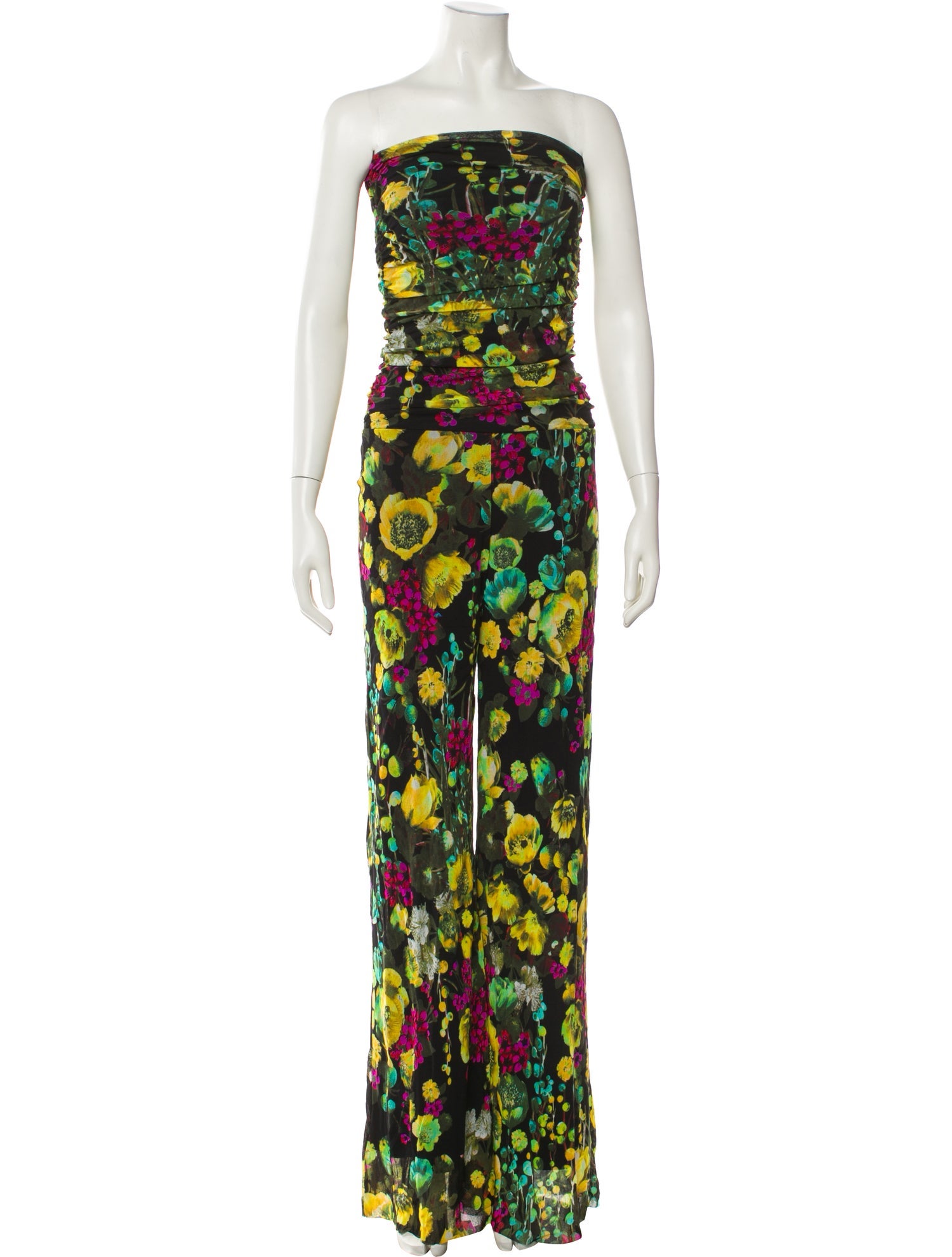 Fuzzi Floral Print Strapless Jumpsuit w/ Tags