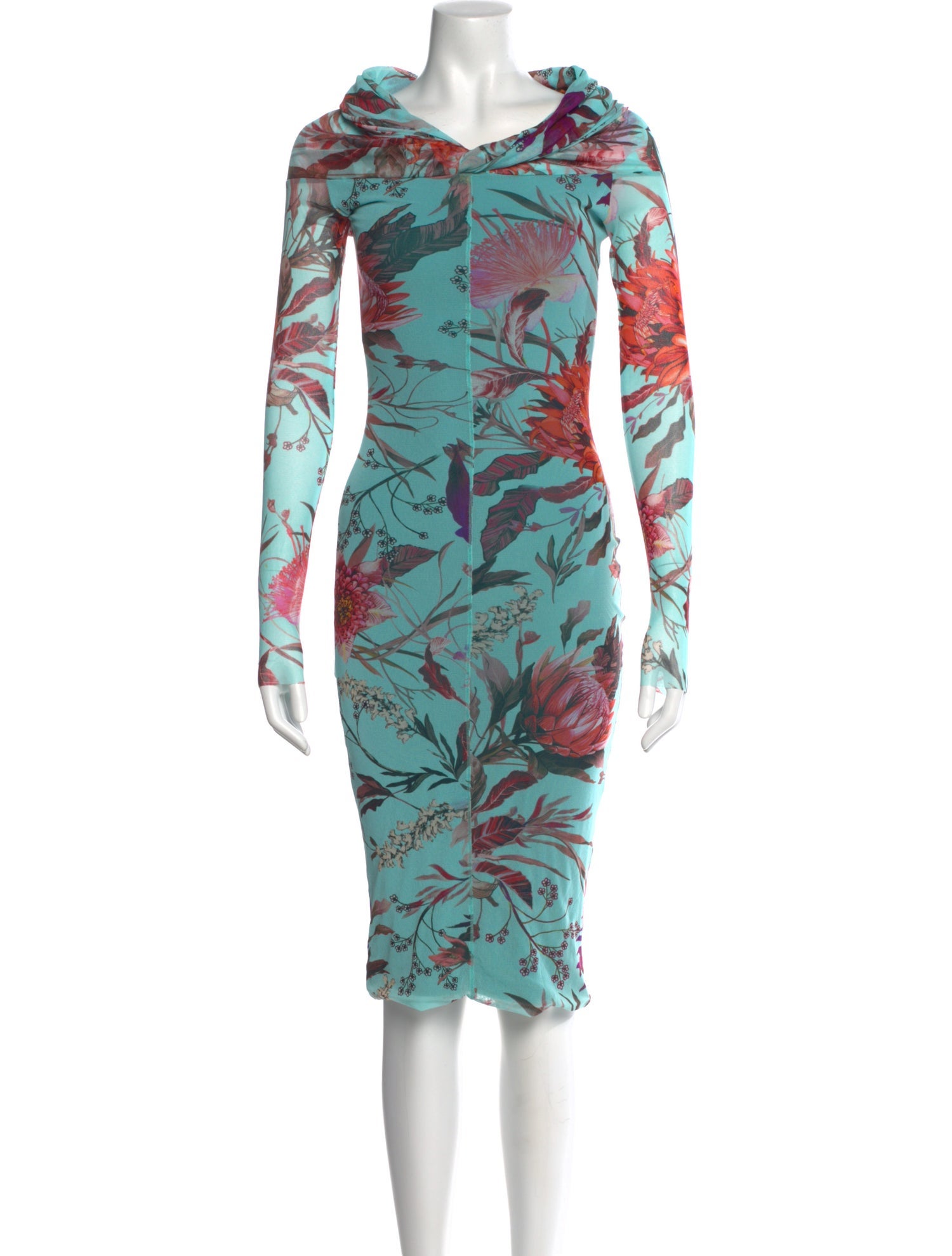 Fuzzi Floral Print Knee-Length Dress