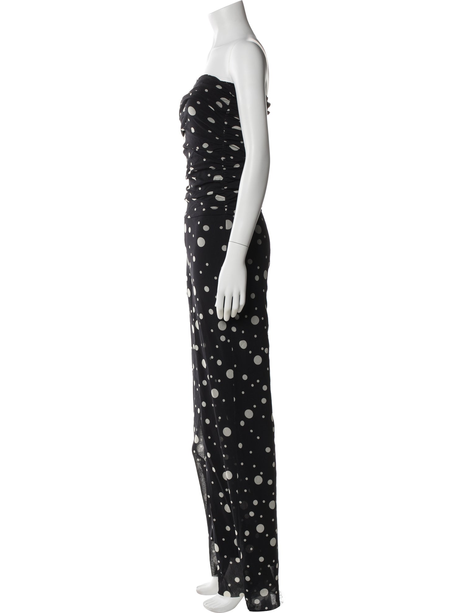 Fuzzi Polka Dot Print Strapless Jumpsuit w/ Tags