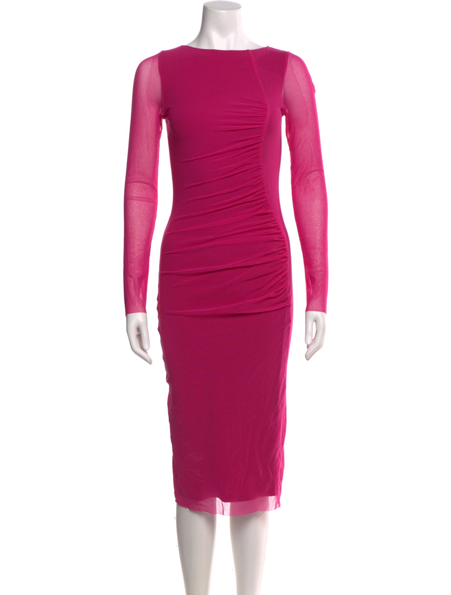 Fuzzi Bateau Neckline Midi Length Dress