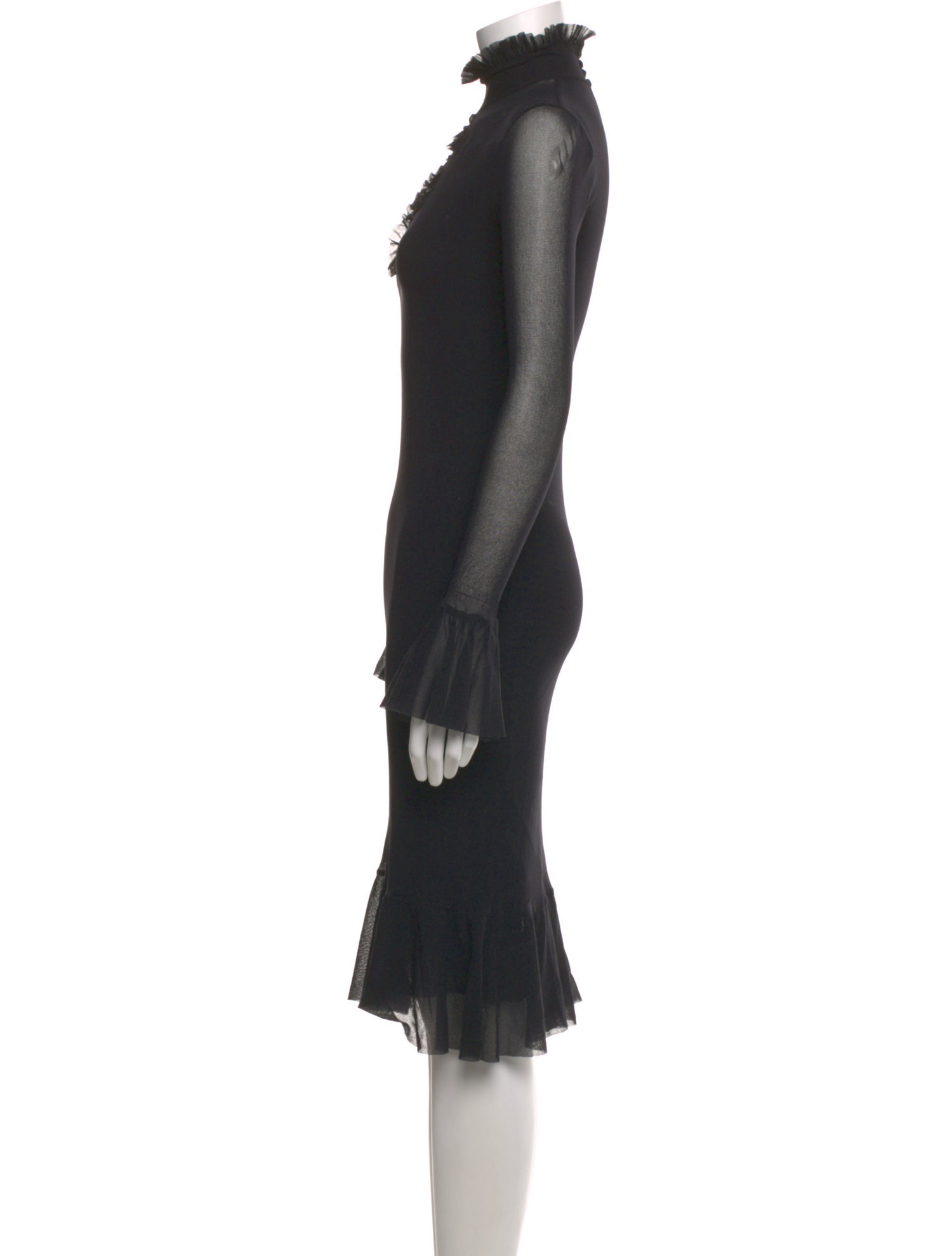 Fuzzi Mock Neck Midi Length Dress