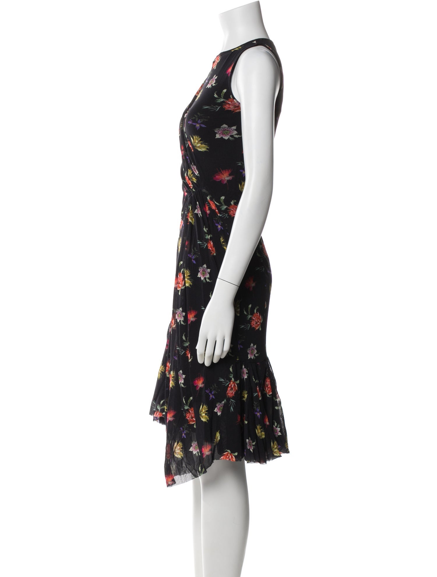 Fuzzi Floral Print Midi Length Dress