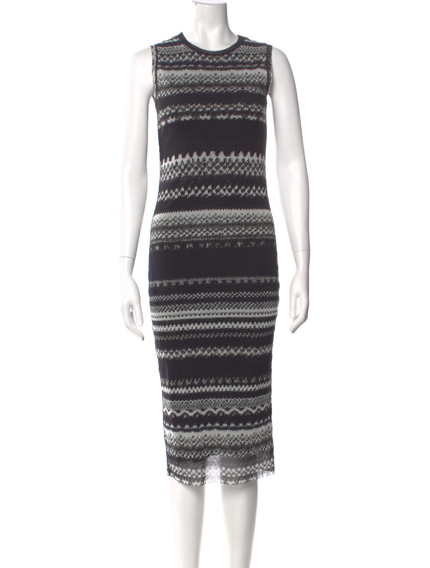 Fuzzi Striped Midi Length Dress